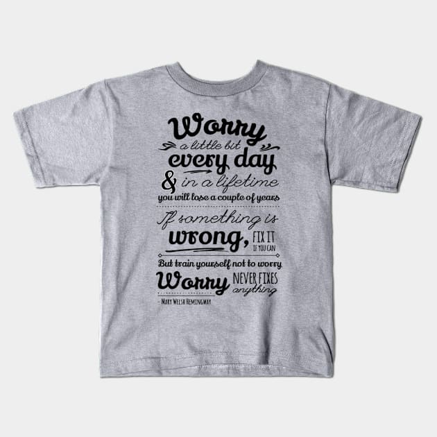 Worry a little bit Kids T-Shirt by LegnaArt